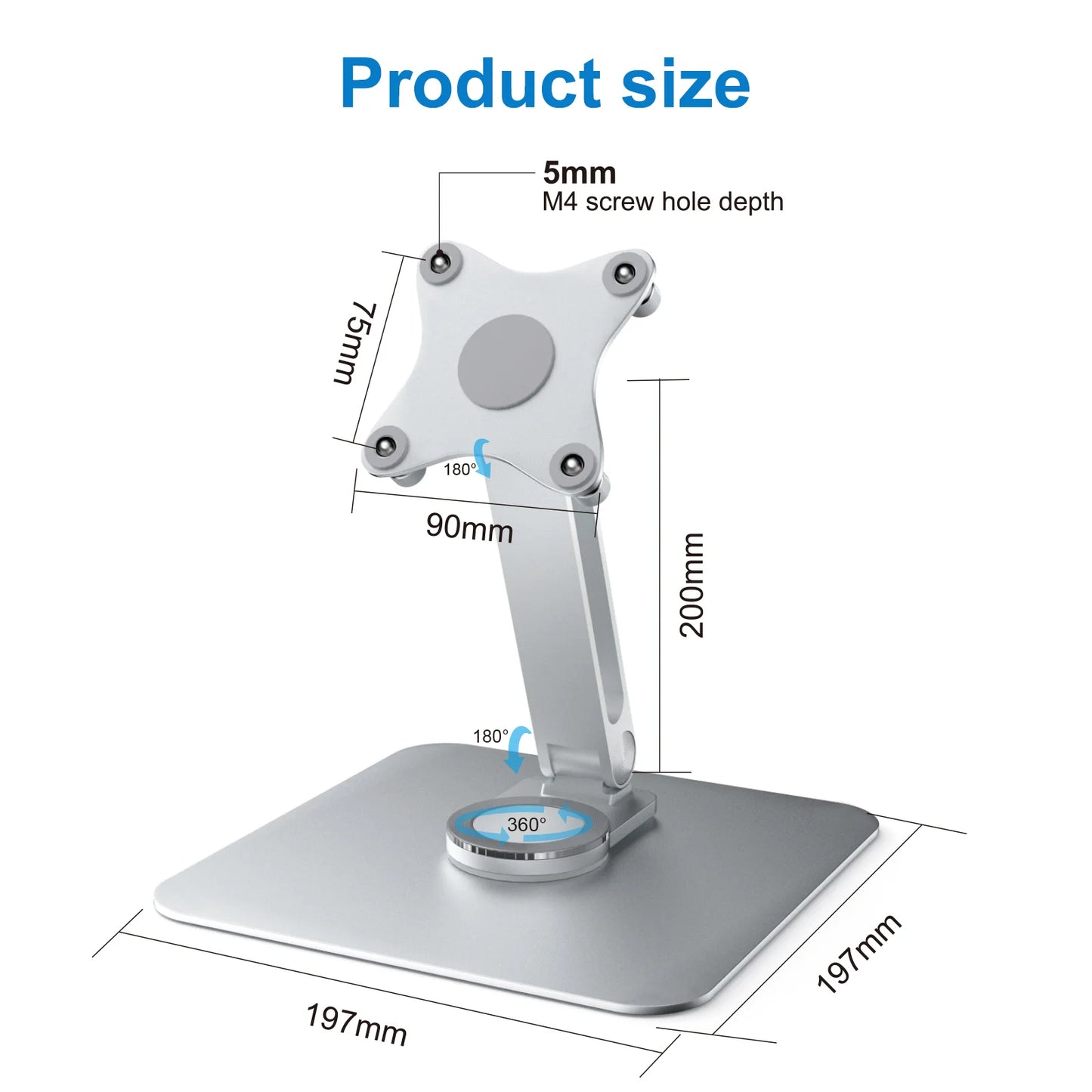 Stabiler Aluminium-Monitorständer mit 360° Drehung