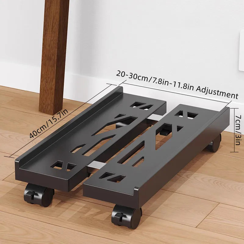 Mobile CPU Ständer – Kühlbasis mit Belüftung – Verstellbarer Computer Tower Ständer mit 4 Rollen und Verriegelung – Unter dem Schreibtisch PC Halter