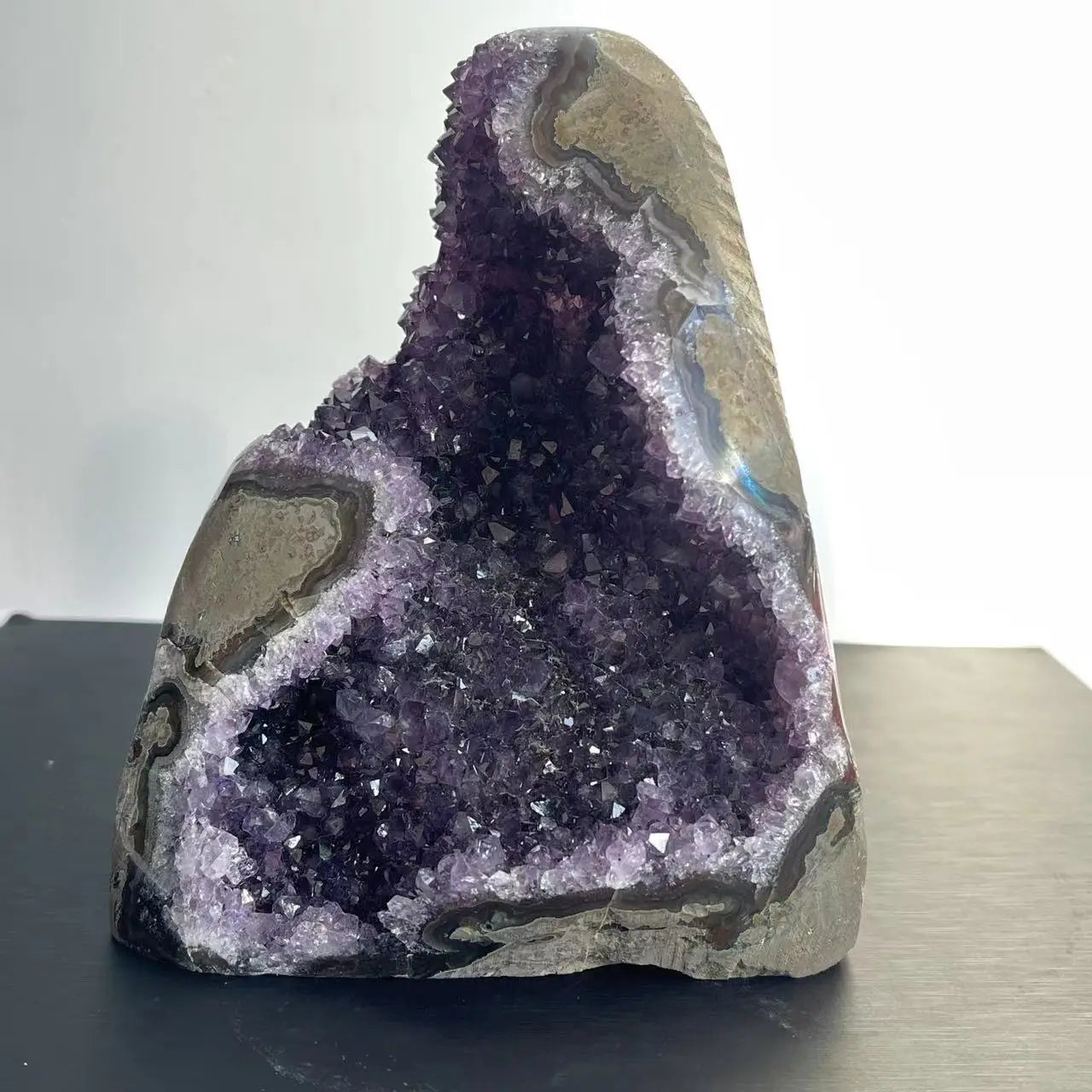 Natürlicher Amethyst-Cluster – Feng Shui Energie-Stein für Büro & Empfangsbereich