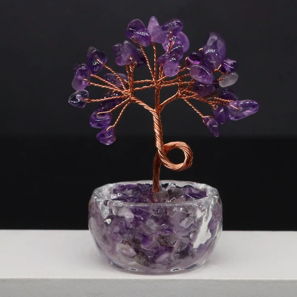 Natürlicher Amethyst-Glücksbaum – Feng Shui Geldbaum für Büro und Business