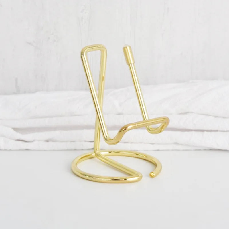 Kartenhalter aus goldenem Metall, Papier-Organizer