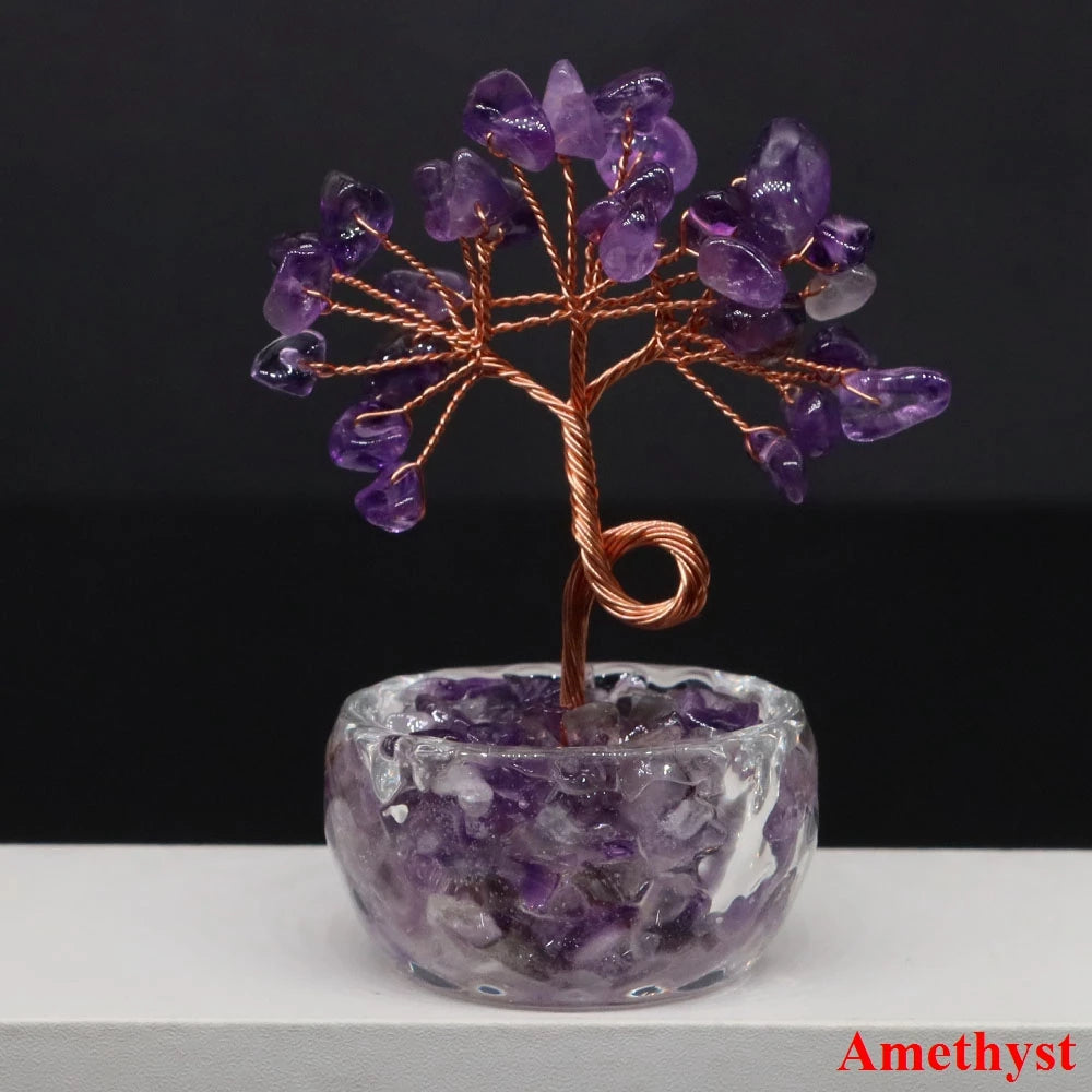 Natürlicher Amethyst-Glücksbaum – Feng Shui Geldbaum für Büro und Business