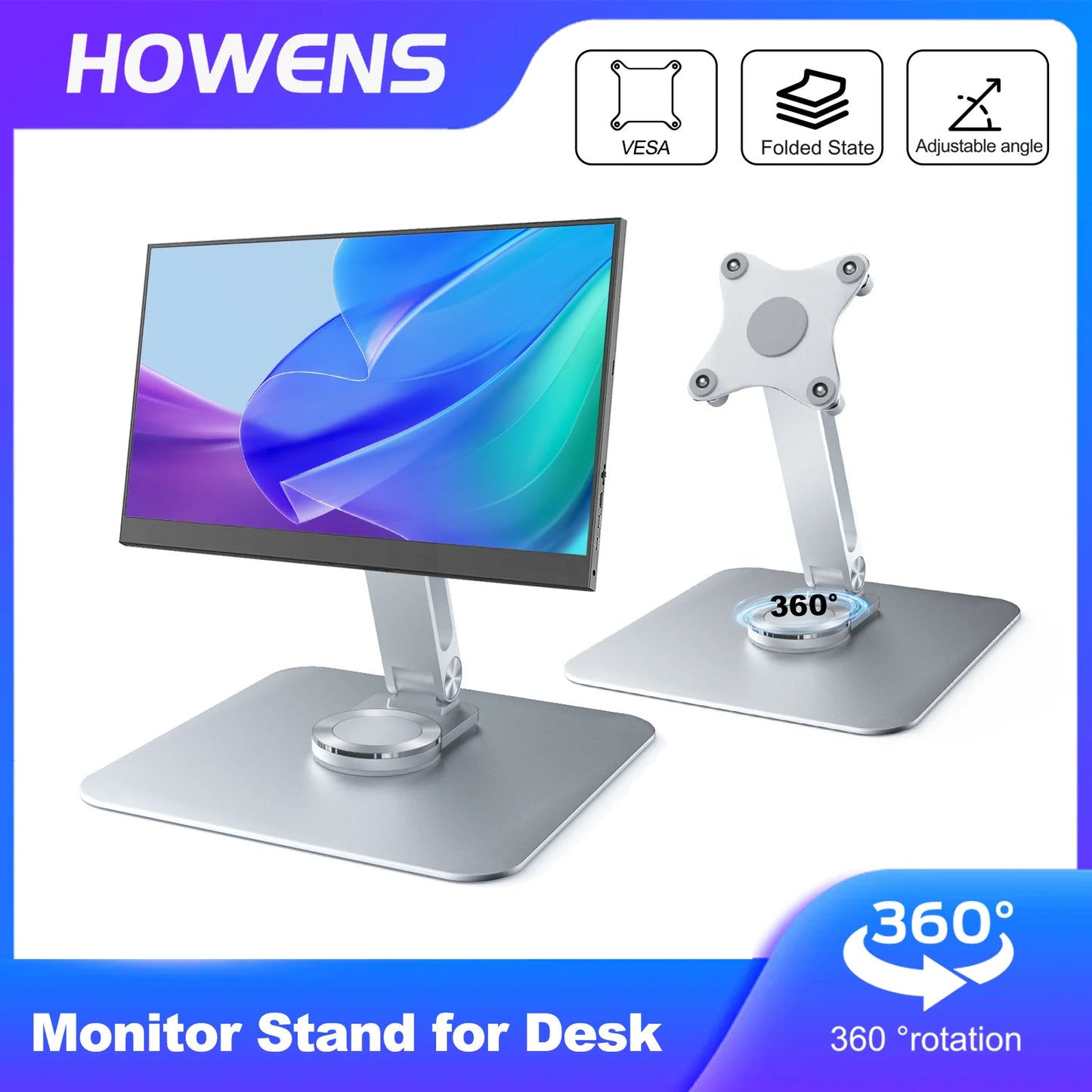Stabiler Aluminium-Monitorständer mit 360° Drehung
