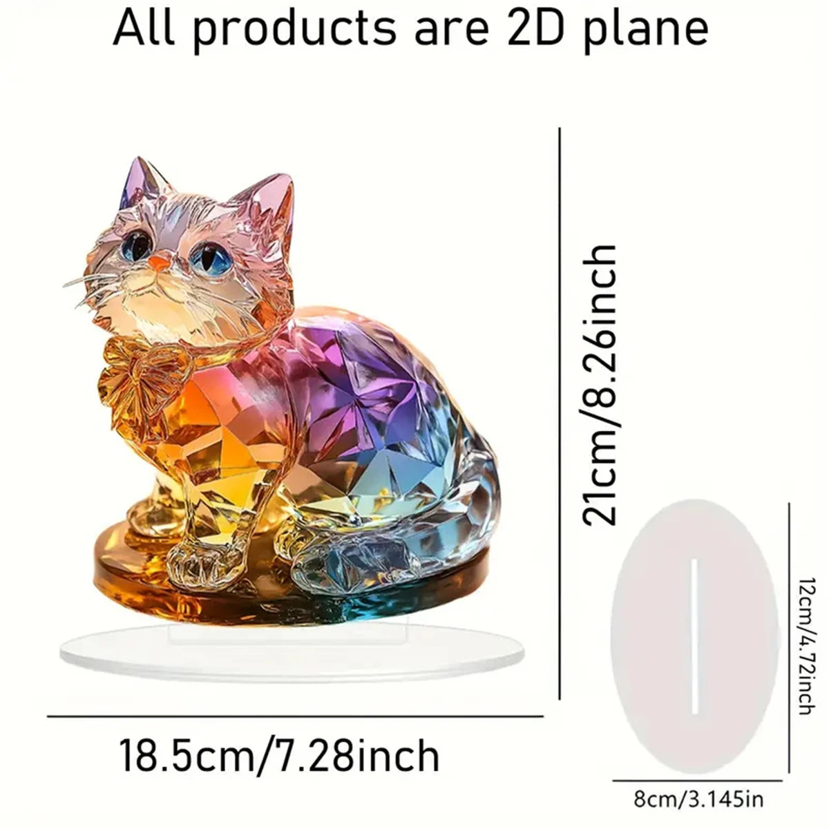 Bunte Katzen-Acryl-Deko – Verspieltes Büroaccessoire für gemütliche Arbeitsatmosphäre