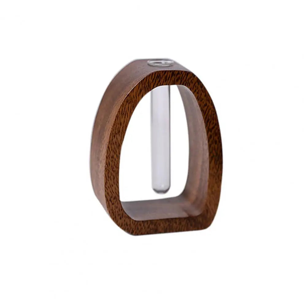 Hydrokultur-Testglas-Vase mit Holzständer – Modernes Pflanzendekor für Büro & Empfang