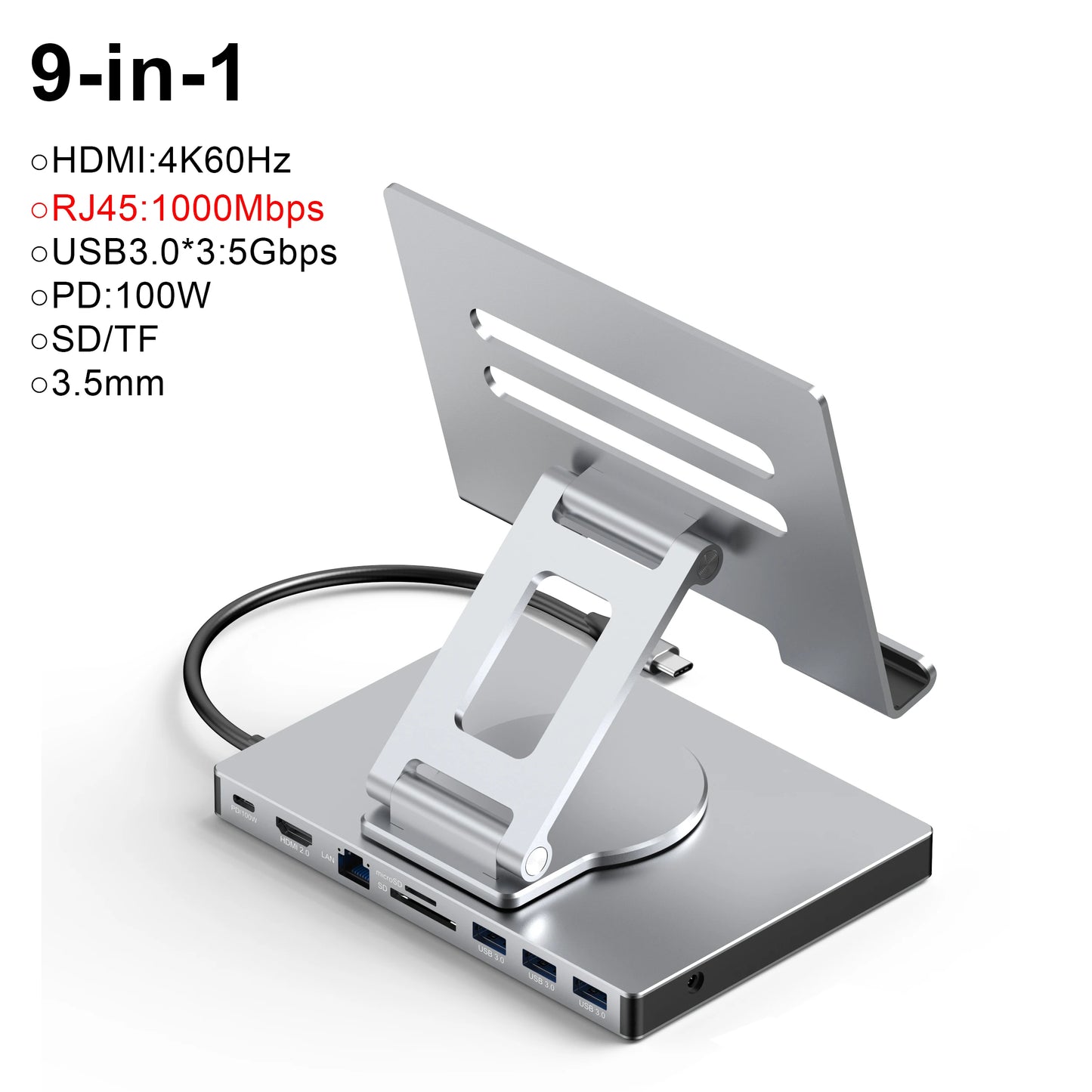 9-in-1 Tablet Docking Station – Die ultimative Arbeitsstation für Tablets & Laptops