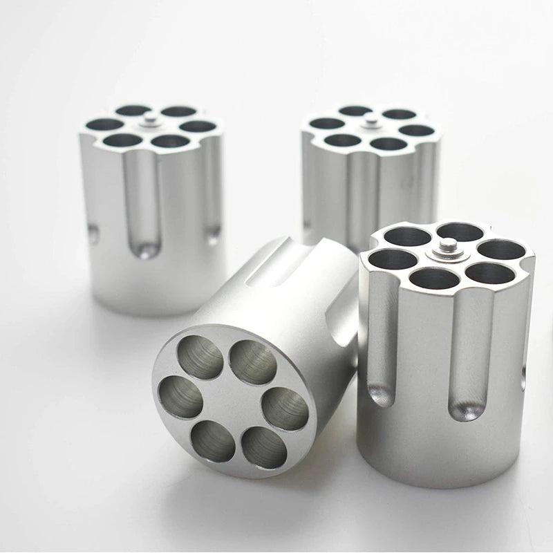 Zylindrischer Stifteköcher – Revolver Stifteköcher mit 6 Fächern aus Aluminium für Büro