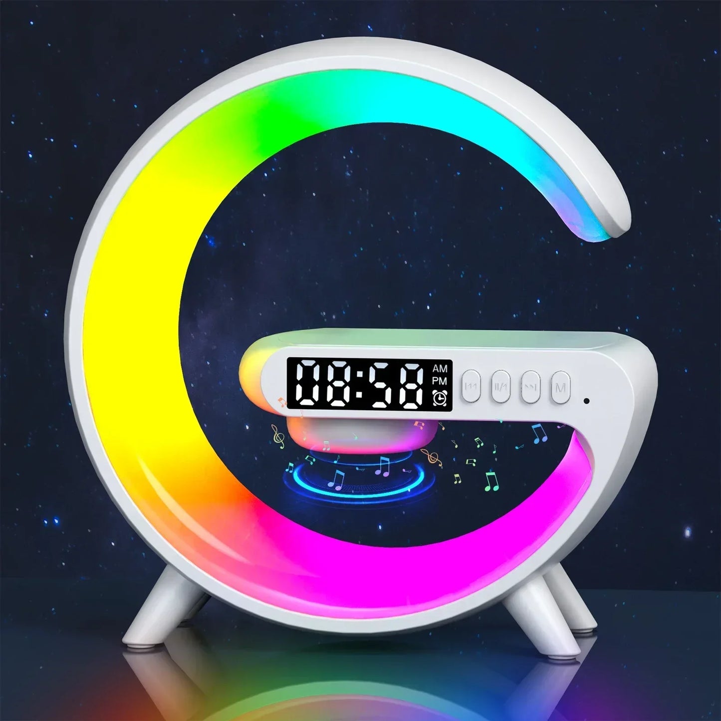15W Multifunktions-Wireless-Charger mit Bluetooth-Lautsprecher & LED-Licht