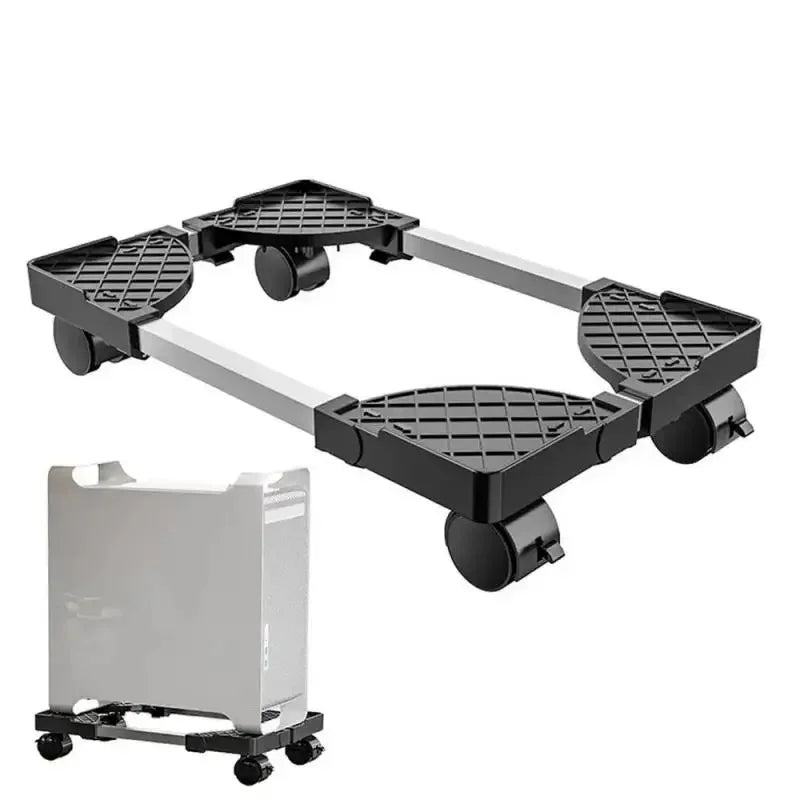 Mobiler PC-Tower-Ständer mit Rollen in Schwarz