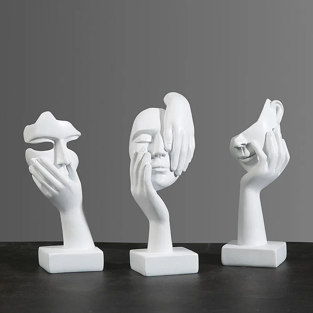 Abstrakte Masken-Skulptur – Stilvolle Dekoration für Ihr Büro & Empfang