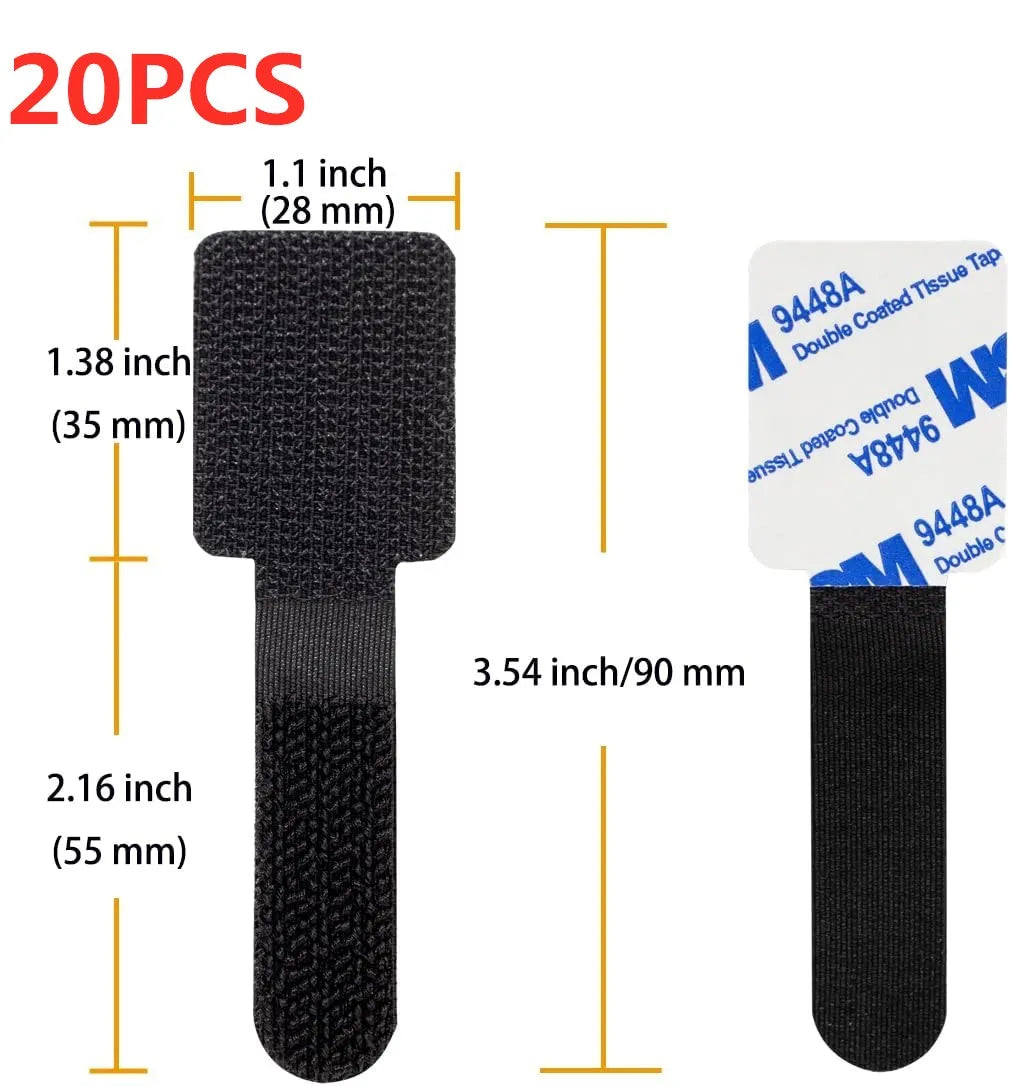 Wiederverwendbare selbstklebende Kabelbinder & Kabelorganisierer