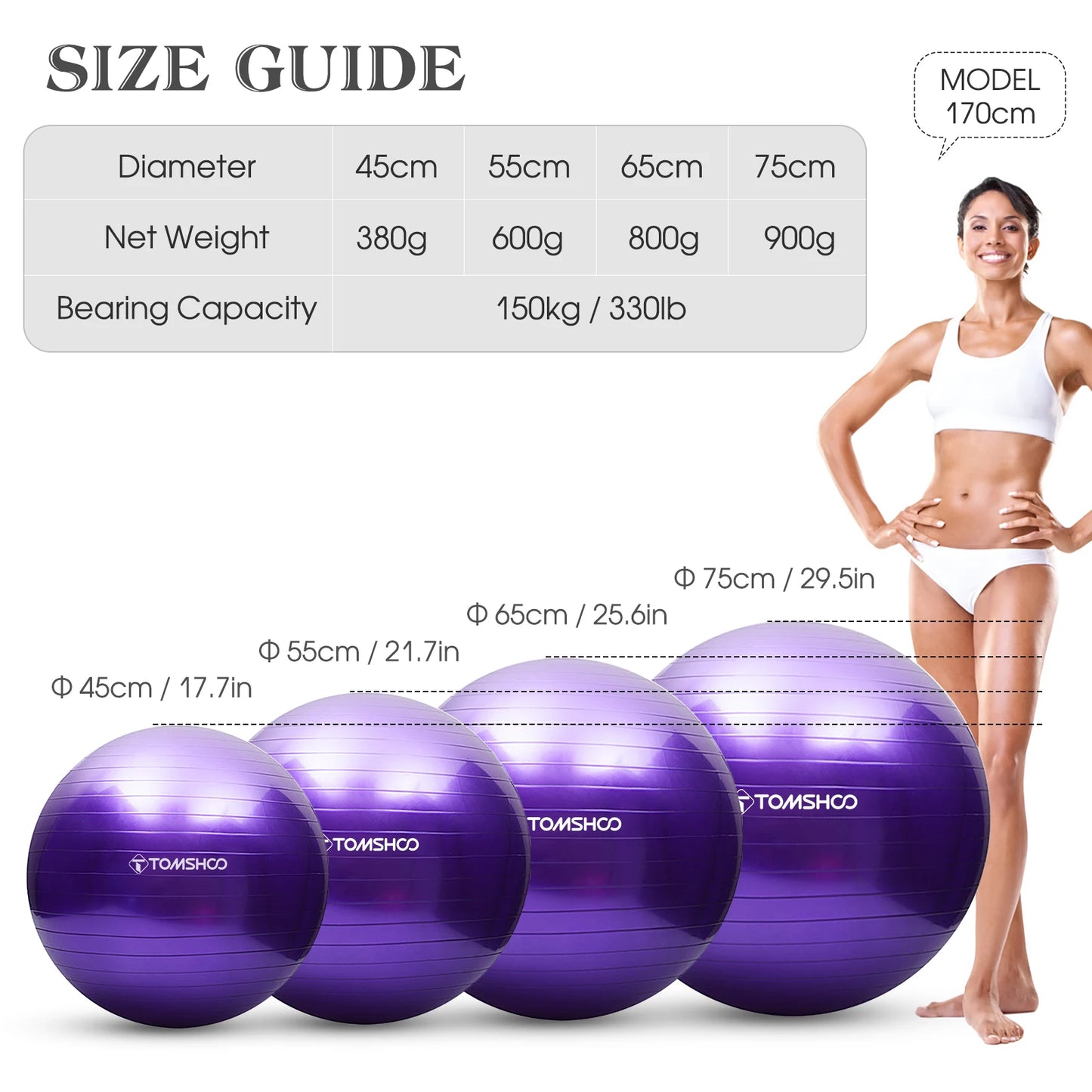 Balance Ball für Büro – Fitness Balance Ball mit Luftpumpe