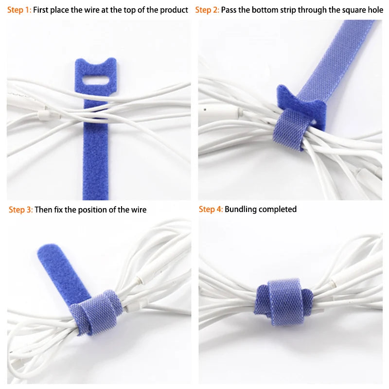 50/100 Stück abnehmbare Kabelbinder – Farbige, wiederverwendbare Nylon-Klett-Kabelbinder im T-Style