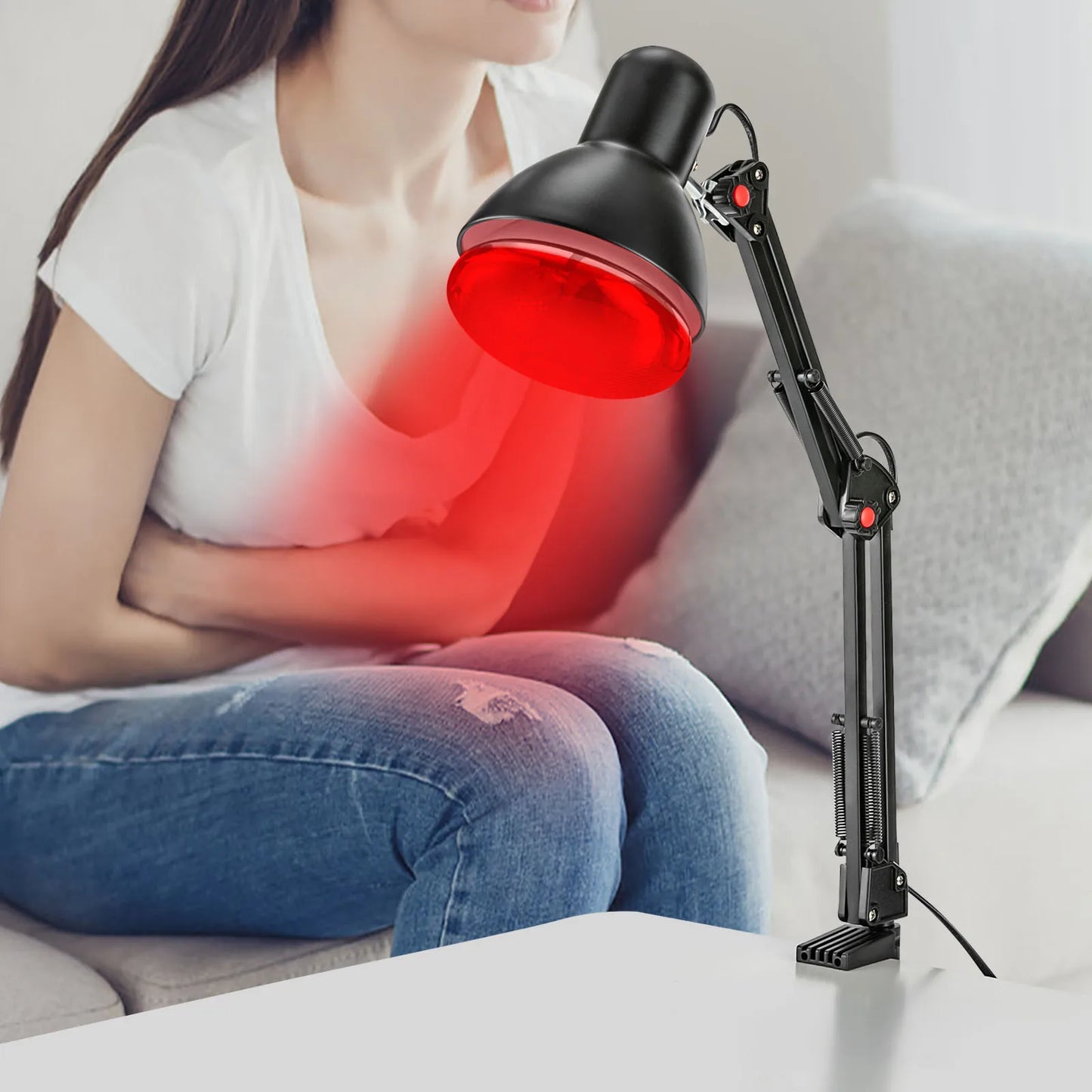 Infrarot Rotlicht-Therapielampe 150W – Höhenverstellbar & Faltbar für das Büro