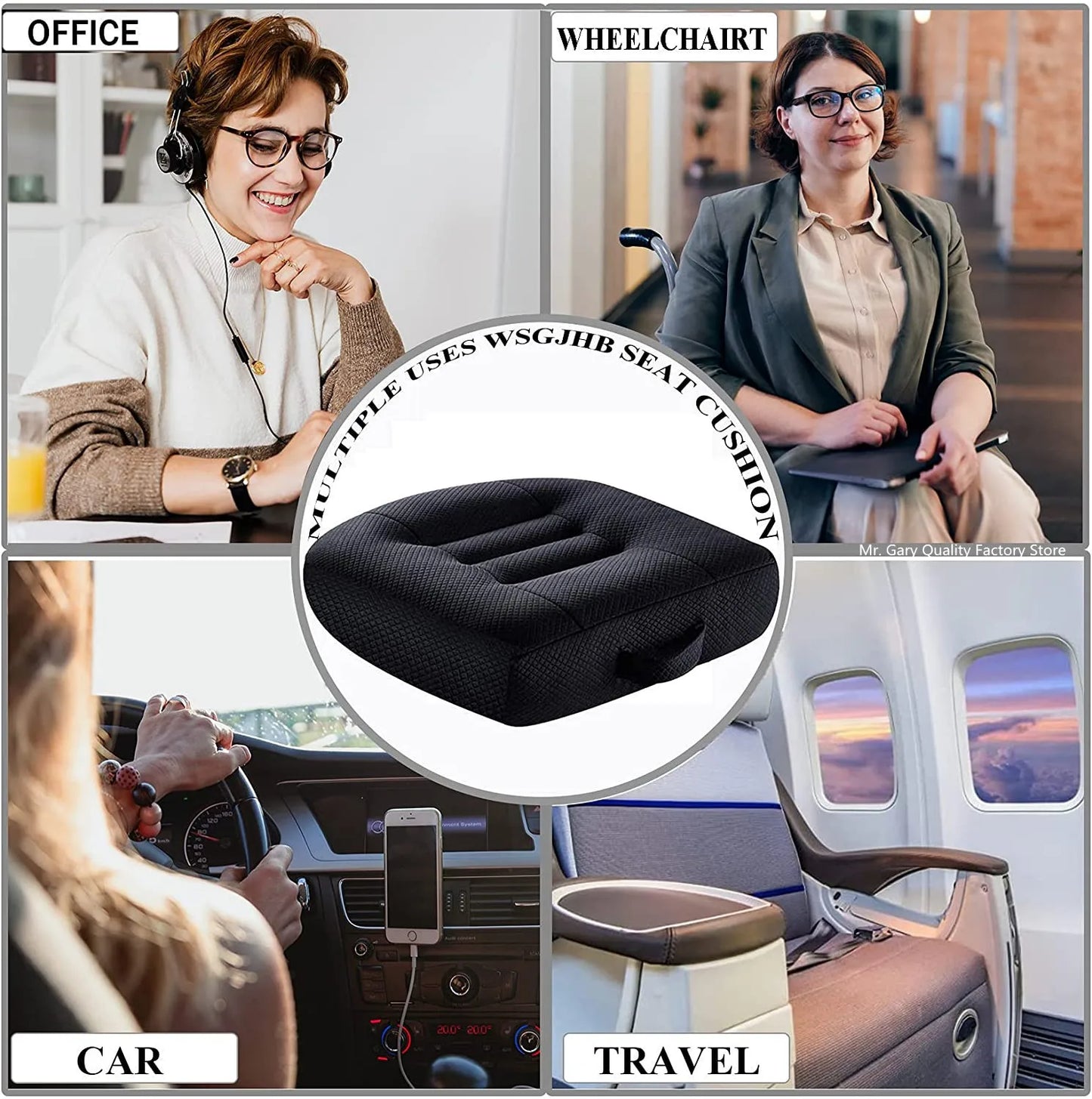 Tragbares Sitzkissen – Erhöhtes, Rutschfestes Kissen für Sitzkomfort & Höhe