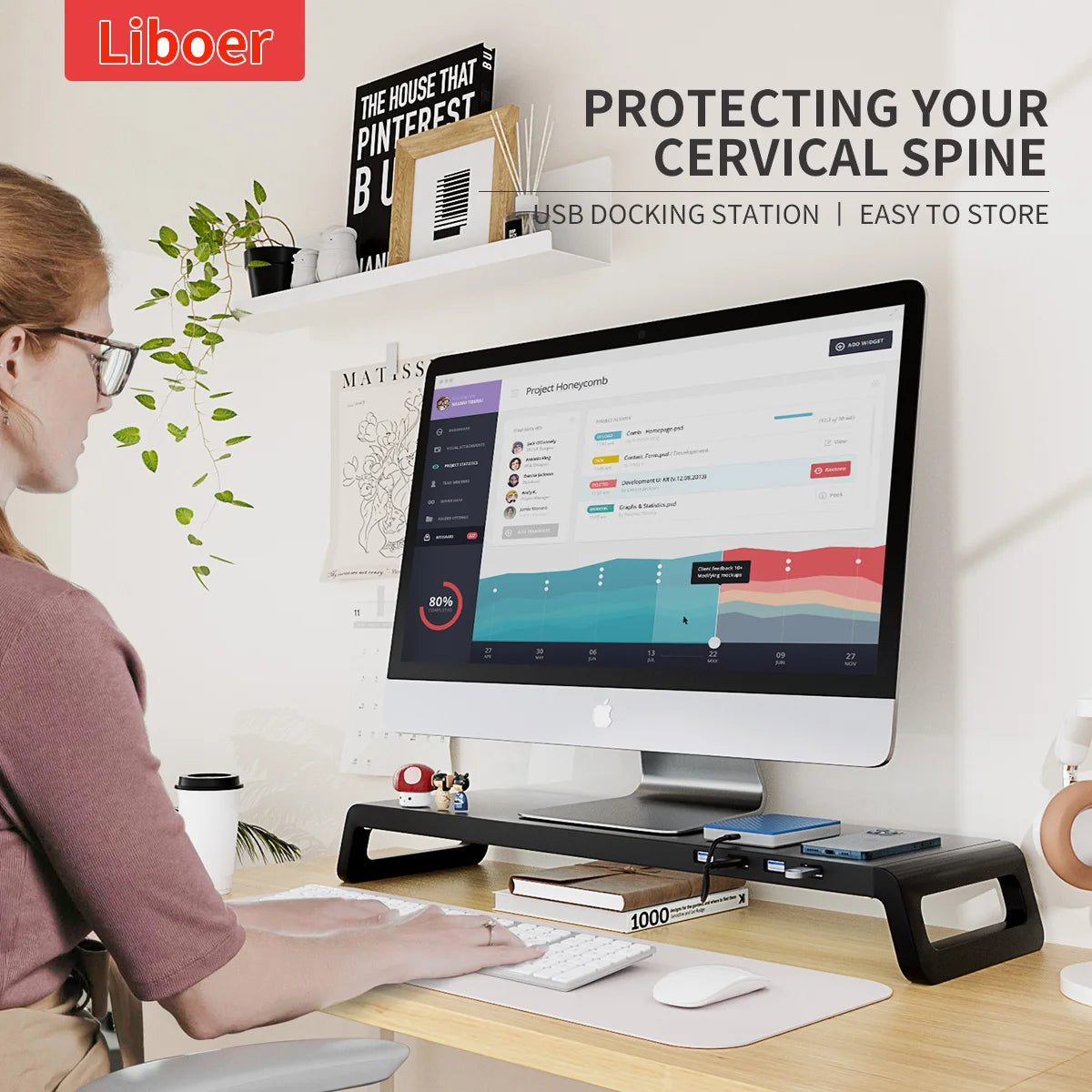 PC-Monitorständer mit USB 3.0-Hub