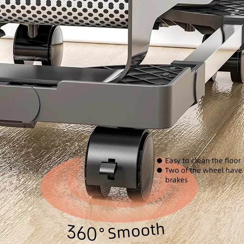 Mobiler PC-Tower-Ständer mit Rollen in Schwarz