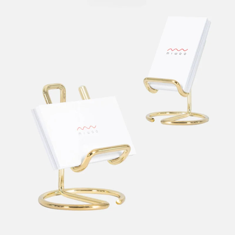 Kartenhalter aus goldenem Metall, Papier-Organizer