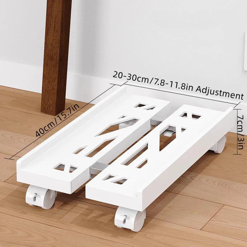 Mobile CPU Ständer – Kühlbasis mit Belüftung – Verstellbarer Computer Tower Ständer mit 4 Rollen und Verriegelung – Unter dem Schreibtisch PC Halter