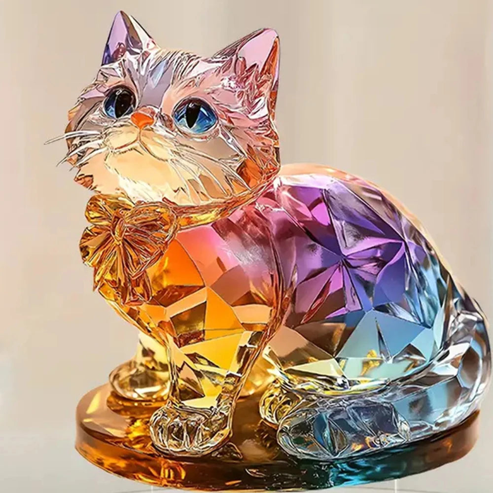 Bunte Katzen-Acryl-Deko – Verspieltes Büroaccessoire für gemütliche Arbeitsatmosphäre