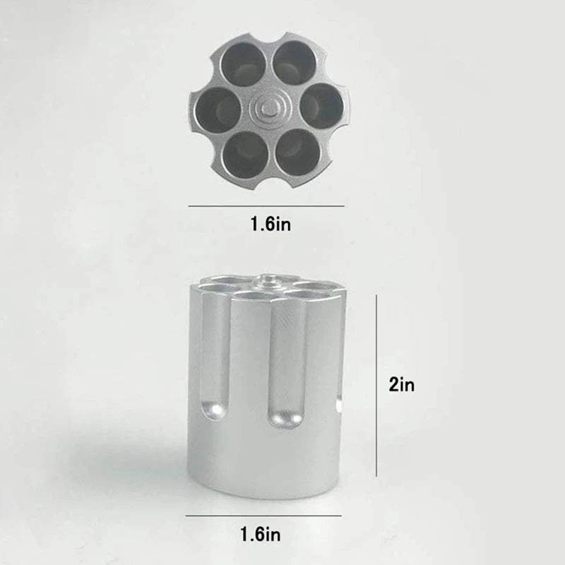 Zylindrischer Stifteköcher – Revolver Stifteköcher mit 6 Fächern aus Aluminium für Büro