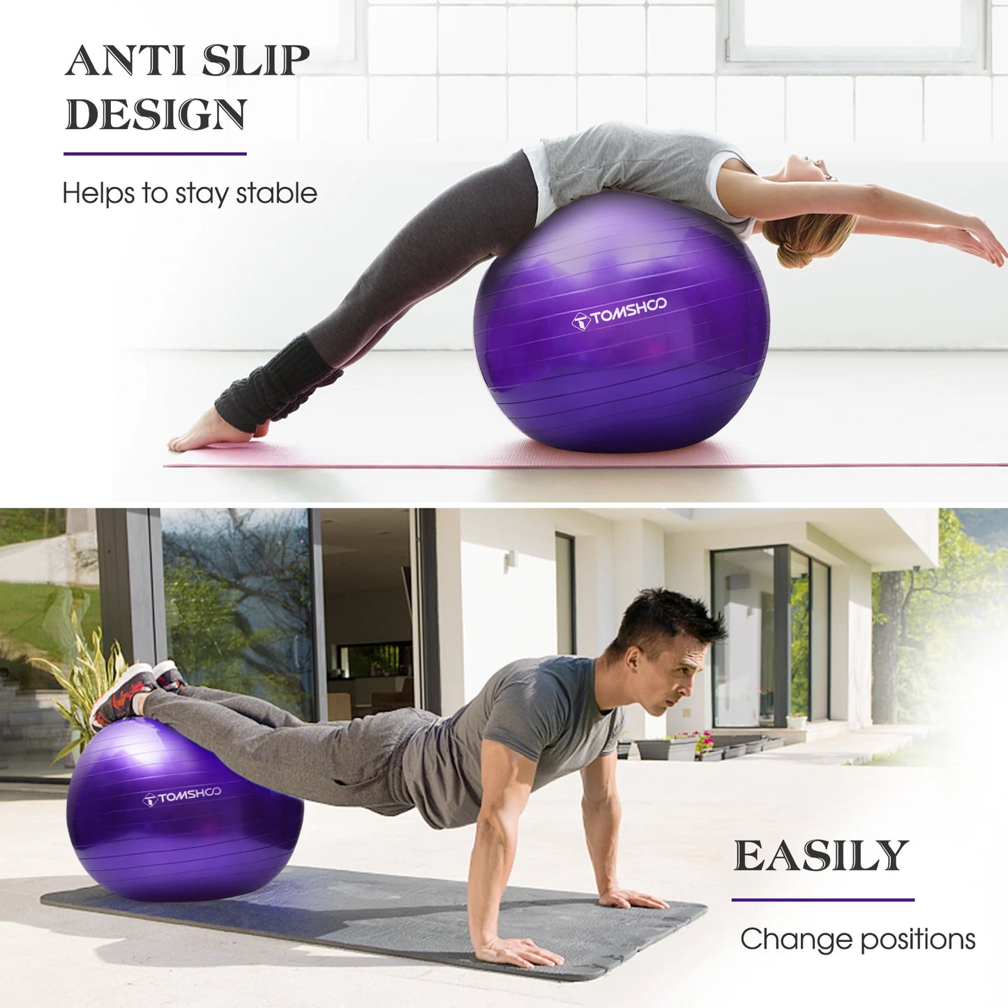 Balance Ball für Büro – Fitness Balance Ball mit Luftpumpe