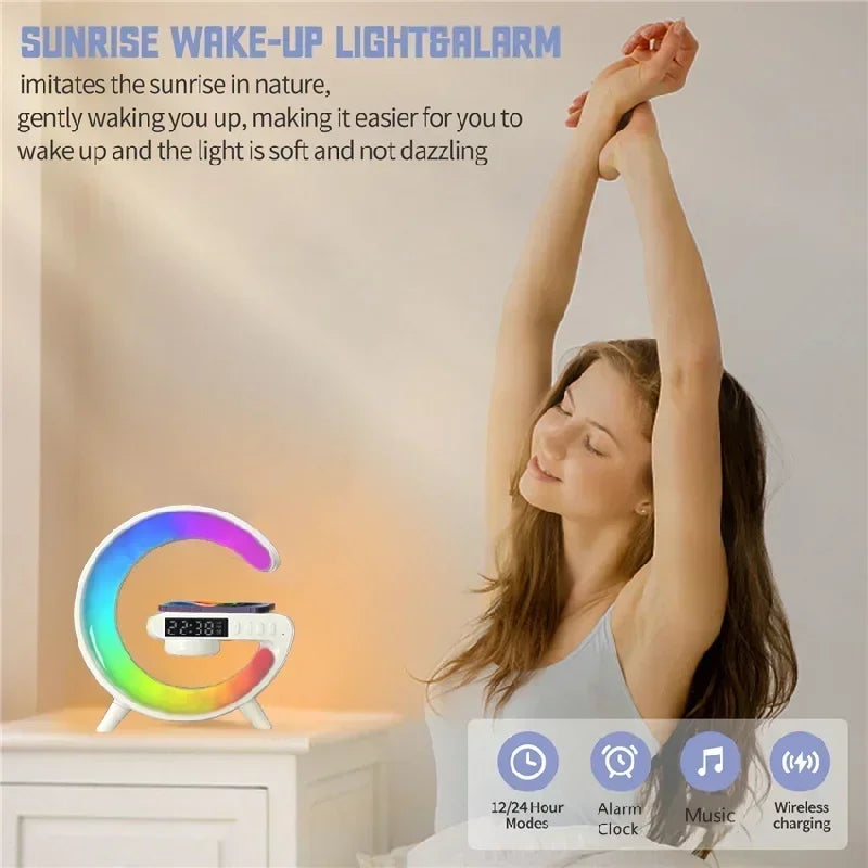 15W Multifunktions-Wireless-Charger mit Bluetooth-Lautsprecher & LED-Licht