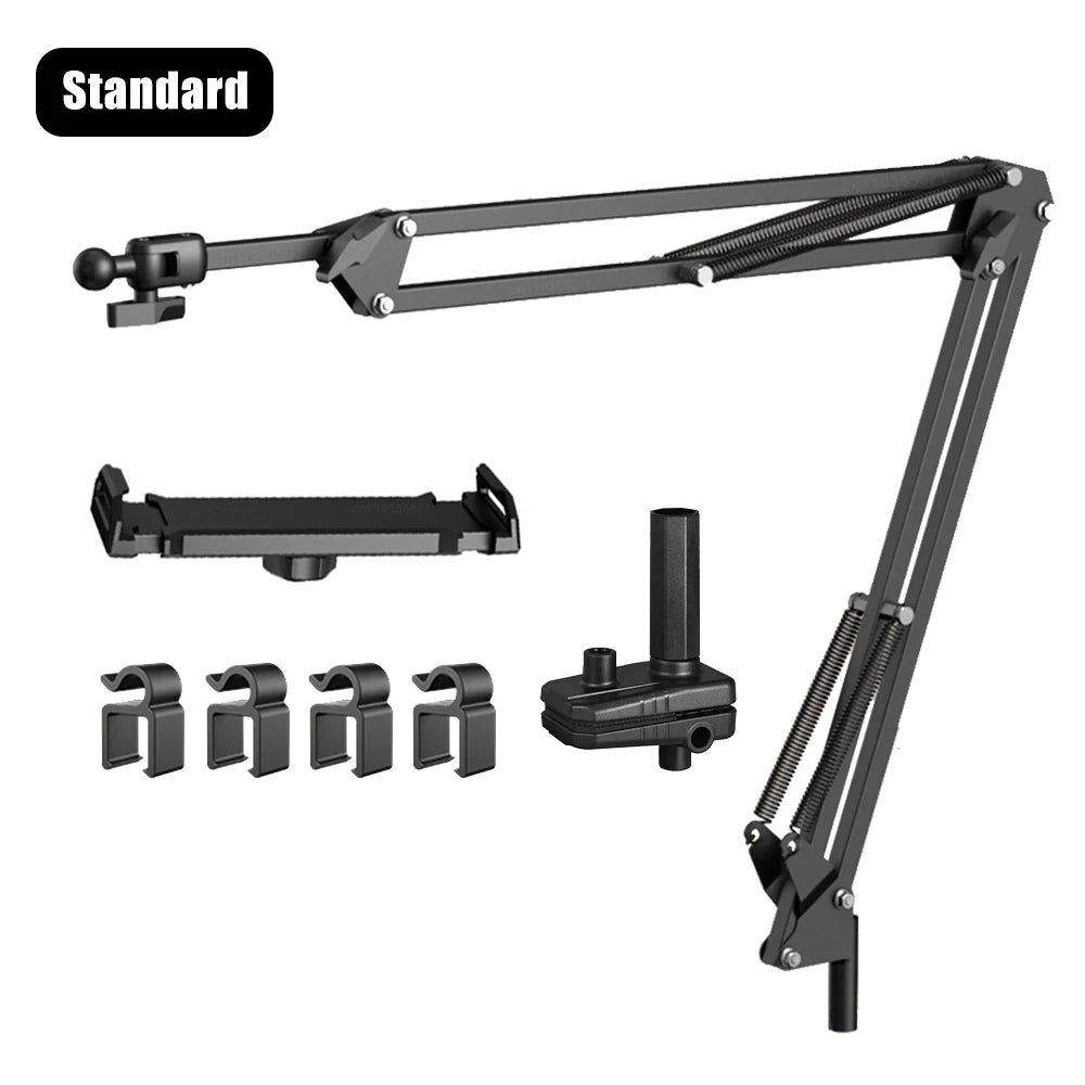 Tablet Ständer für das Bett – Rotierbarer Handy Ständer für 4-12,9" iPad Pro, Samsung Tab, Xiaomi Pad – Verstellbarer Halter mit Langarm