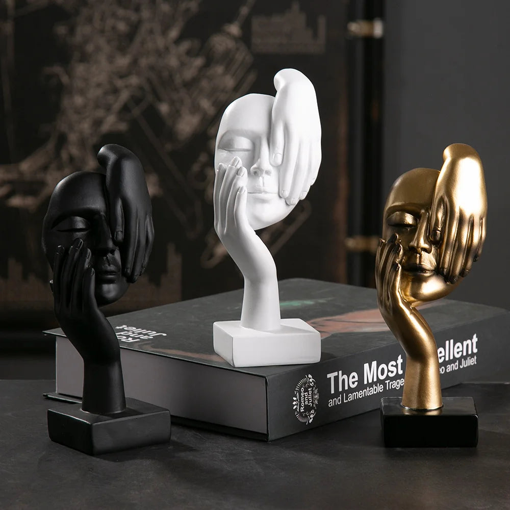 Abstrakte Masken-Skulptur – Stilvolle Dekoration für Ihr Büro & Empfang