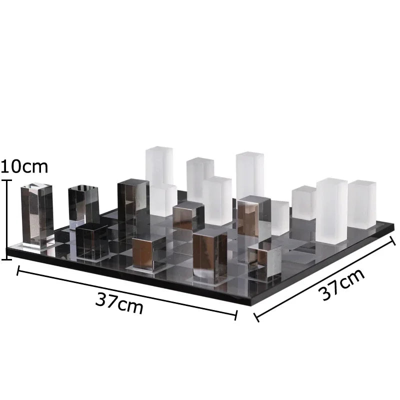 Kreatives Geometrisches Kristall-Schachset – Elegantes Design & Dekoration füs Büro