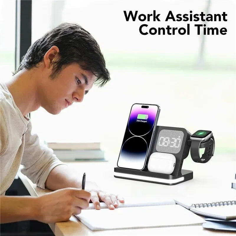 6-in-1 Wireless Charging Station – Das smarte All-in-One-Ladegerät für Ihr Büro!