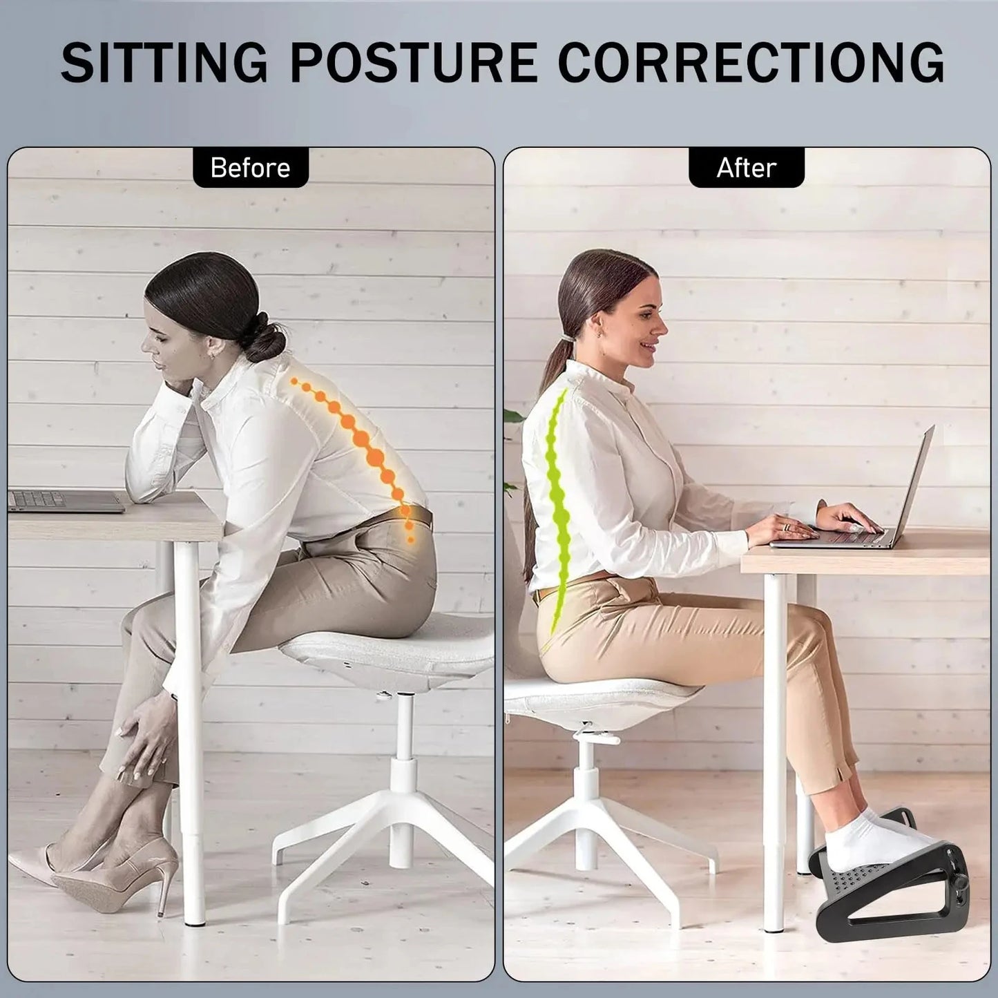 Ergonomische Fußstütze mit Massage-Rollen – Komfort für Büro