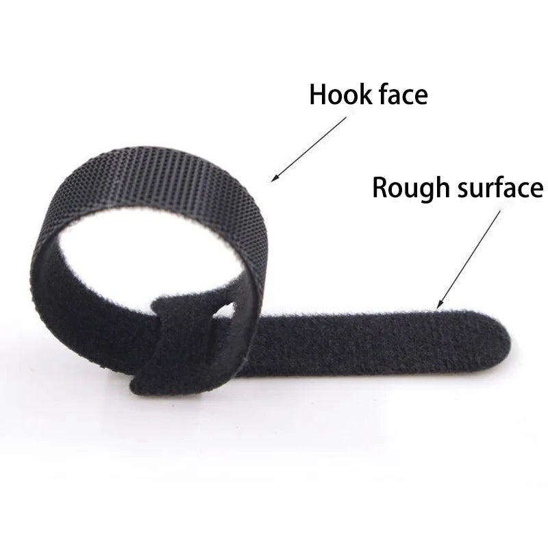 50/100 Stück abnehmbare Kabelbinder – Farbige, wiederverwendbare Nylon-Klett-Kabelbinder im T-Style