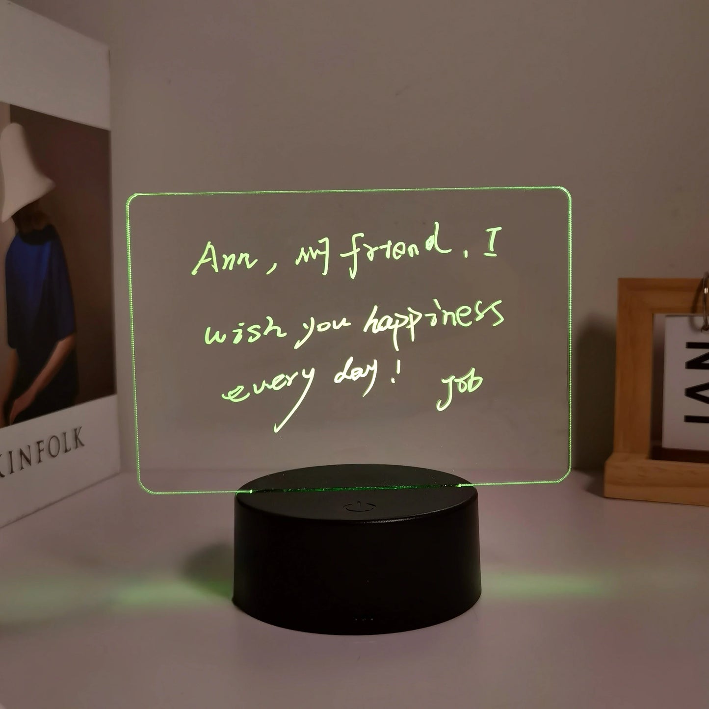 3D Message Board - Kreative LED Schreibtischlampe mit USB-Anschluss und Stift