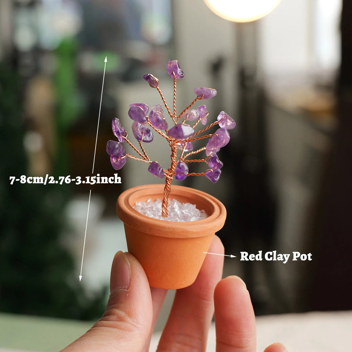 Natürlicher Amethyst-Kristallbaum im Tontopf – Feng Shui Energie-Deko für Büro & Empfang