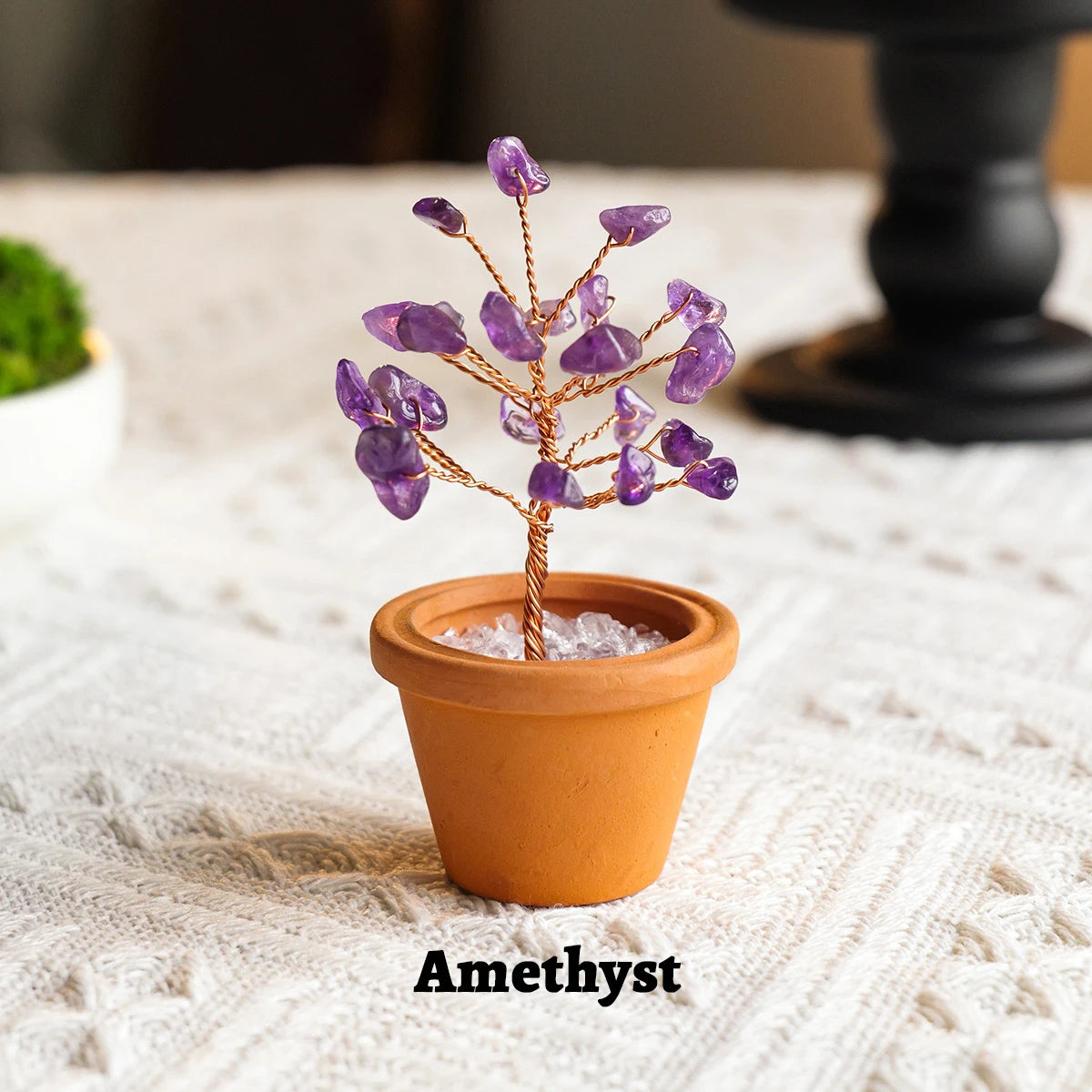 Natürlicher Amethyst-Kristallbaum im Tontopf – Feng Shui Energie-Deko für Büro & Empfang