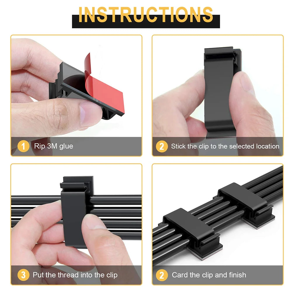 Selbstklebende Kabelclips – Die perfekte Ordnungslösung für Ihre Kabel!