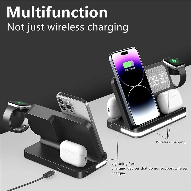 6-in-1 Wireless Charging Station – Das smarte All-in-One-Ladegerät für Ihr Büro!