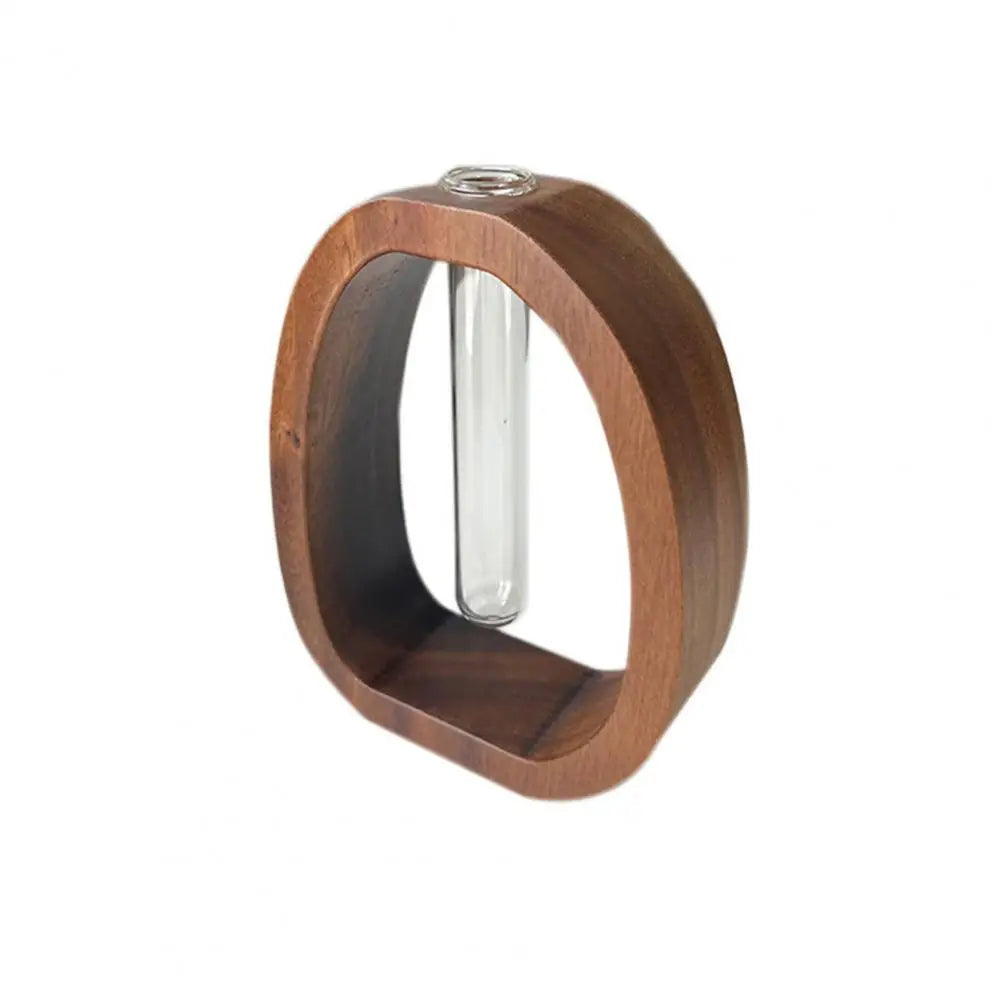 Hydrokultur-Testglas-Vase mit Holzständer – Modernes Pflanzendekor für Büro & Empfang