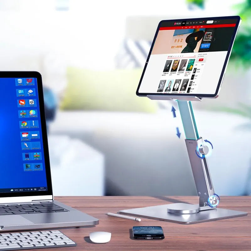 Aluminium Tablet-Ständer – 360° Drehbar & Faltbar