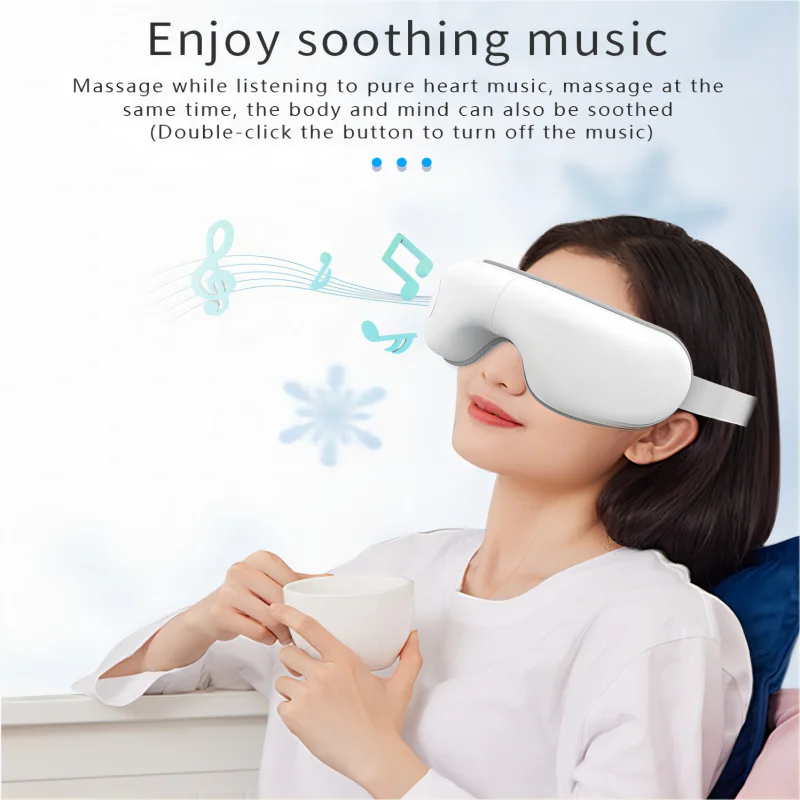 Bluetooth Augenmassagegerät mit Wärme, Vibration & Musik – Entspannung für Büro & Bildschirmarbeit