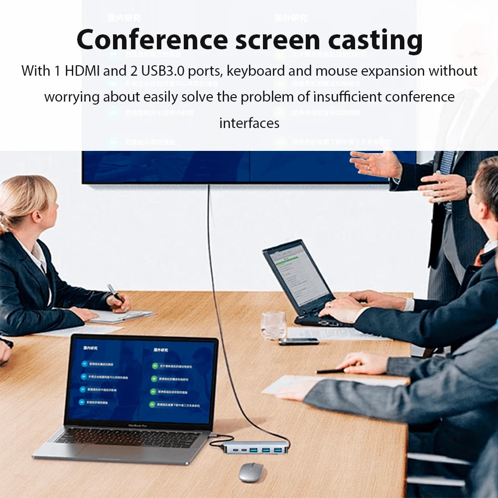 6-in-1 USB-C Docking Station mit 65W Rückwärtsladung