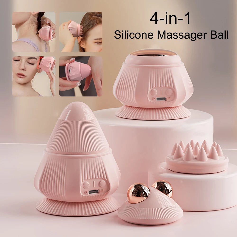 4-in-1 Multifunktionaler Elektrischer Massageball – Vibration & Hot Compress für das Büro