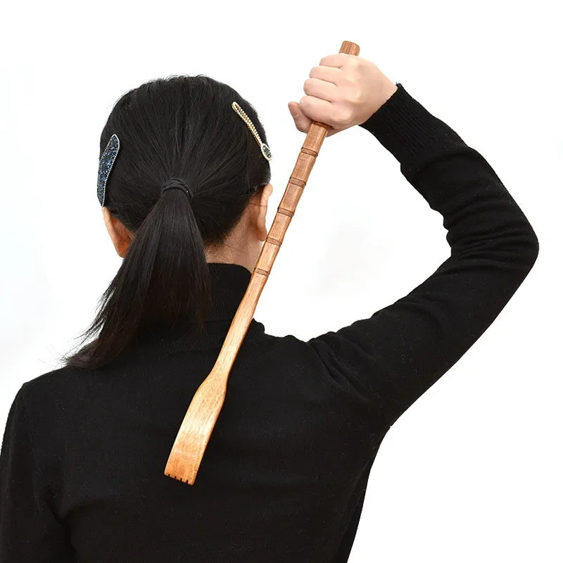 Langer Holz-Rückenkratzer & Massagegerät – Entspannung für Rücken, Schultern & Beine