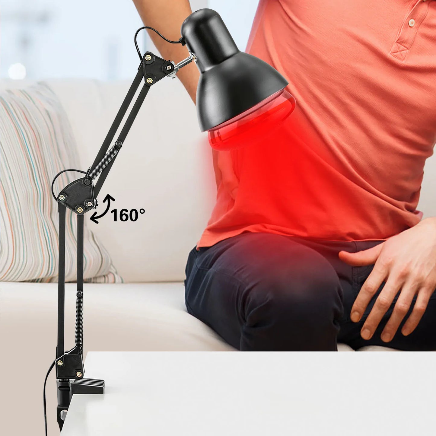 Infrarot Rotlicht-Therapielampe 150W – Höhenverstellbar & Faltbar für das Büro