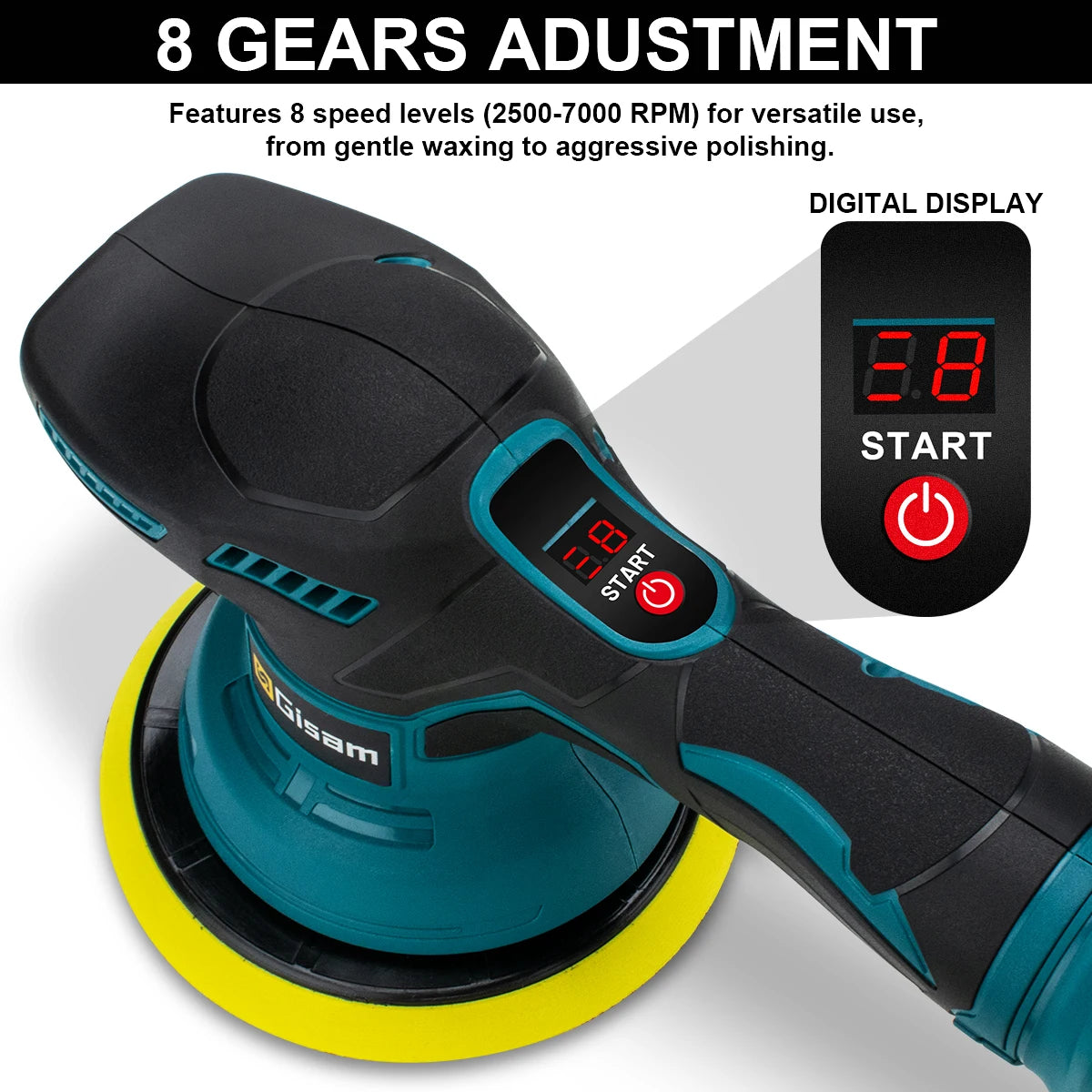 Gisam 18V Akku-Polierer – Leistungsstark, Mobil und Präzise