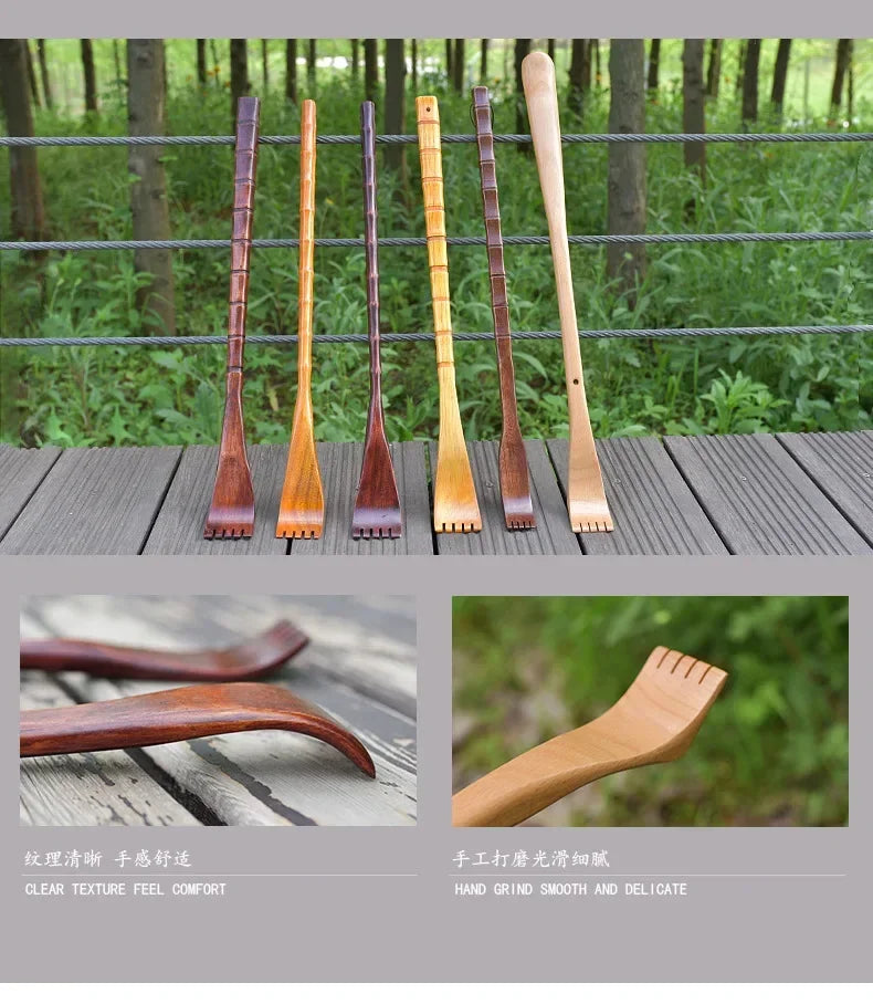 Langer Holz-Rückenkratzer & Massagegerät – Entspannung für Rücken, Schultern & Beine