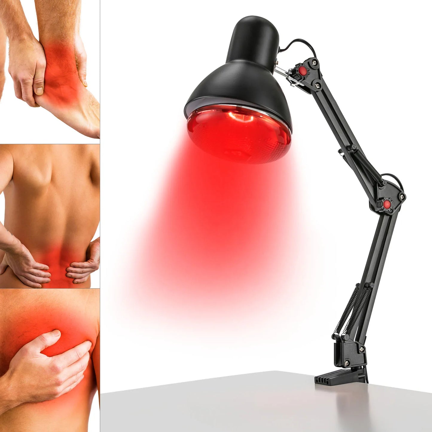 Infrarot Rotlicht-Therapielampe 150W – Höhenverstellbar & Faltbar für das Büro