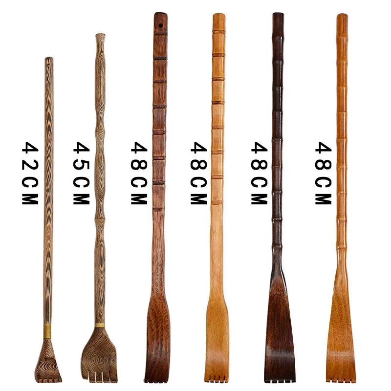 Langer Holz-Rückenkratzer & Massagegerät – Entspannung für Rücken, Schultern & Beine