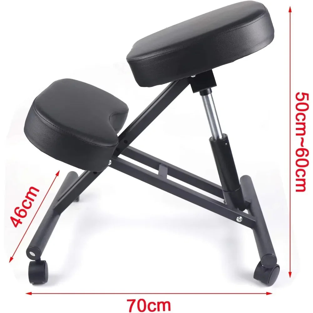 Ergonomischer Kniesitz – Orthopädischer Stuhl mit Rollen für Büro